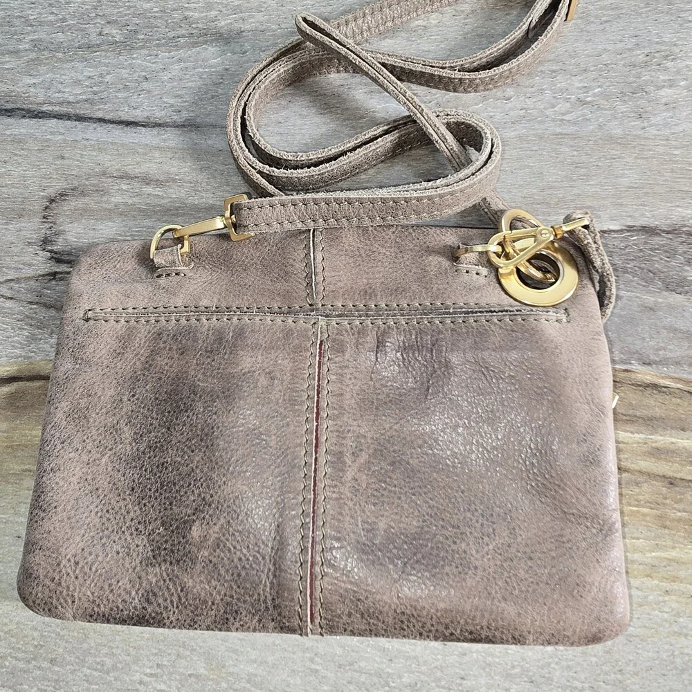 Hammitt Los Angeles Gray Leather Crossbody Clutch Wristlet Purse Pewter Nash - Picture 5 of 9